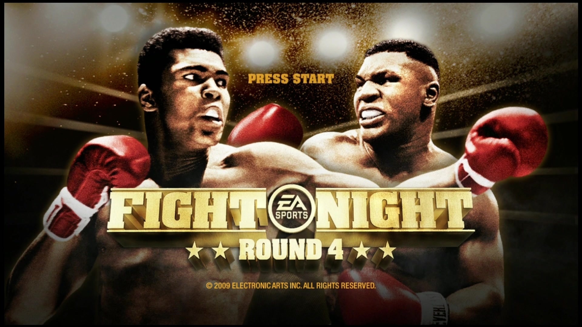 Fight Night Round 4 title screen for Xbox 360
